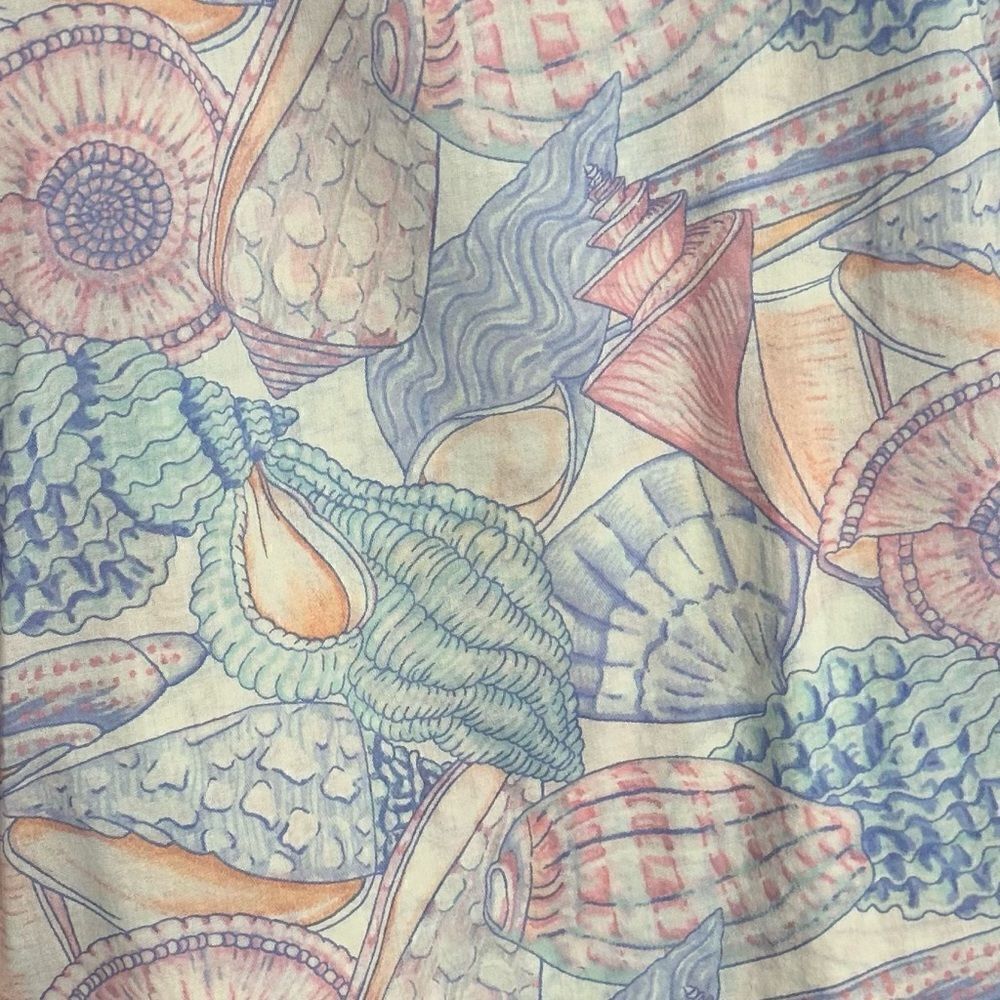 Talbots Seashells Print Long Sleeves Button Down Shirt, Sz Large Petite - Picture 4 of 12